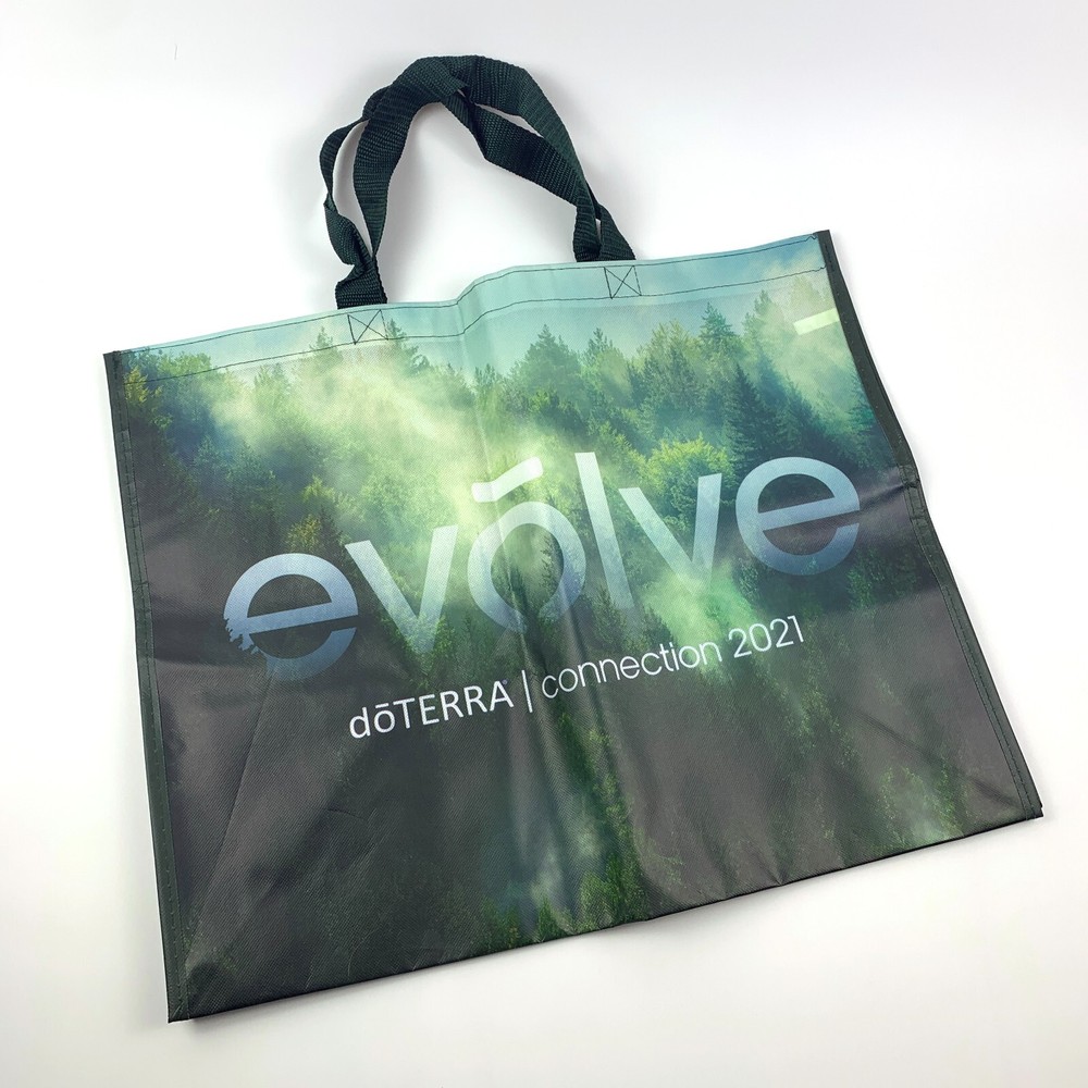 doTerra evolve Connection 2021 Reusable Shopping Bag Green Pine Trees 20 x 16″