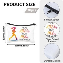 Cipmodu Gifts for Runners Women, 30Pcs Canvas Zipper 30 Pcs, Multicolor