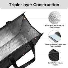 10 Pack Insulated Grocery Bags, Reusable Insulated Bag, Portable Cooler Bags …