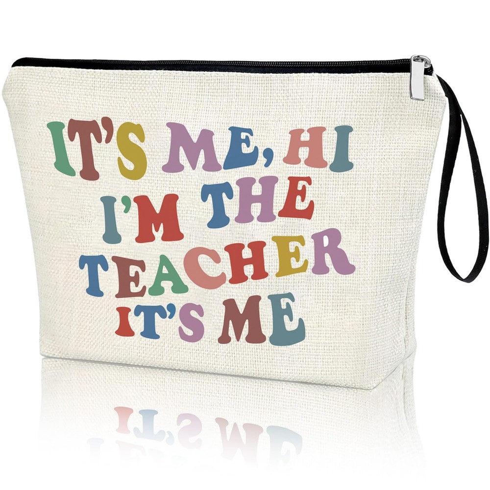 APAKUTA Teacher Gifts Makeup Bag Singer Inspired Gift Song Lyric white