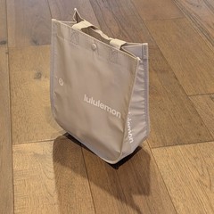 Lululemon Small Lot of 2 Reusable Shopping Tote Bag 💗 Tan Beige Taupe White NEW