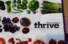 Kaiser Permanente THRIVE Shopping Tote Bag Reusable Fruit Print