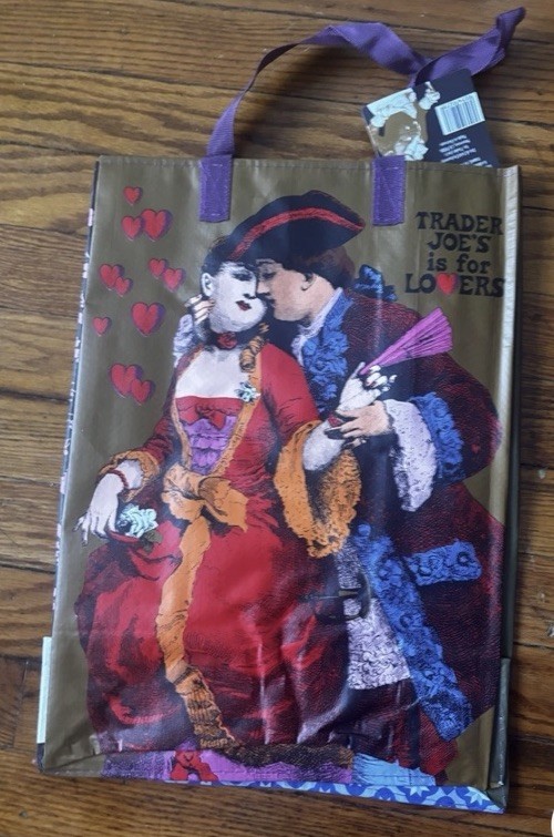 Trader Joe’s Virginia Tote Bag Lovers Romantic Art Reusbale 6 Gallon Bag New