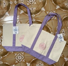 Trader Joe’s Lavender Purple Large Canvas Tote Bag Spring 2026 SET OF TWO