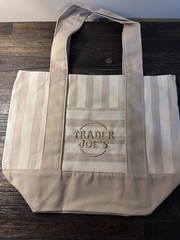 4 Trader Joe’s Limited Edition 2026 Drop Mini Stripe Canvas Tote Bag Stripes