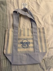 Trader Joe’s Striped Multicolor Canvas Mini Tote Bags Set of 4 11x13x11