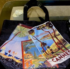 LANCOME Riviera Collection Tote FRENCH THEME Bag REUSABLE SHOPPING/ BOOK BAG