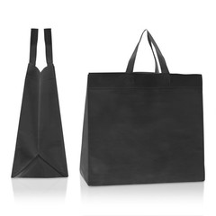 50 Pack Black Reusable Eco-Friendly Grocery Shopping Bags 12.6″x6.3″x11.8″ Du…