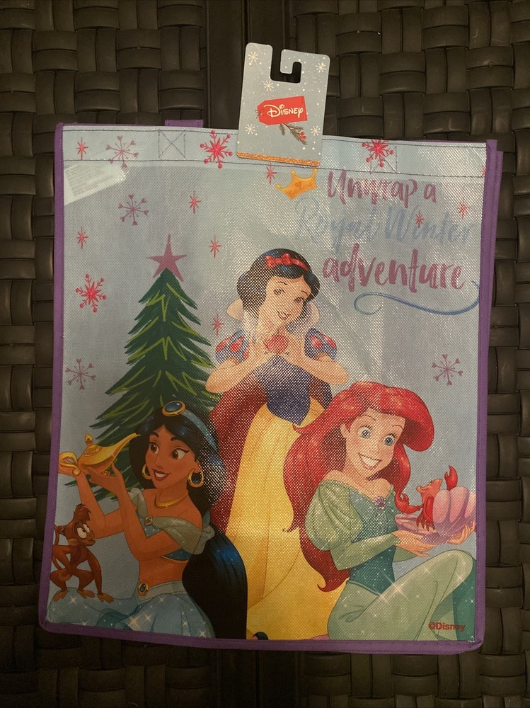 NWT Disney Princess Ariel Jasmine Snow White Reusable Tote Bag Gift 13 Inch