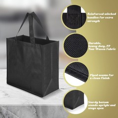 Reginary 100 PCS Reusable Totes Bags – Non Woven Grocery Handle Bags for Even…
