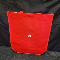 Lot of 37 Lululemon Red Black & White Reusable Tote Shopping Bag Coated Canvas
