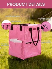 Large Rolling Grocery Bag Polyethylene 36-Gallon 5 Wheels Carry & Storage