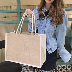 MEIANJU Jute Reusable Tote Bags Jute Christmas Gift with Cotton Handles Tote …