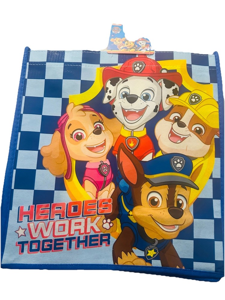 Nickelodeon Paw Patrol Heroes Work Reusable Large Tote Bag 15”X14 W/handles