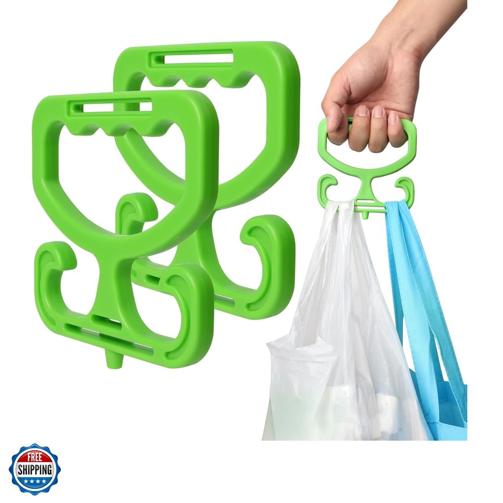 Grocery Bag Carrier, 2 Pack Grocery Bag Holder Each Holds Up to 80lbs, Durabl…