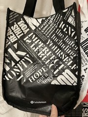 Lululemon Reusable Shopping Gift Bag Yoga Logo Tote Lot Red White Black