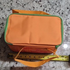 Trader Joe’s Mini Insulated Bag Zipper Orange Green Red 1.5 gal 10x6x5