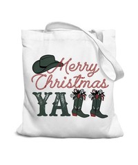 Christmas Cowgirl Canvas Tote Bags Gifts for Women, Christmas Winter Tote Bag…