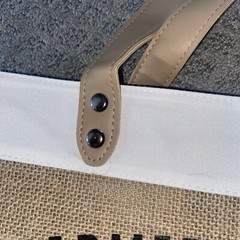 Local Farmers Market Tote Reusable Burlap Grocery Bag with Leather Handle