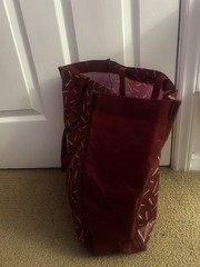 Lululemon Red Foldable Reusable Shopping Bag Recycled Material All-Over Pattern