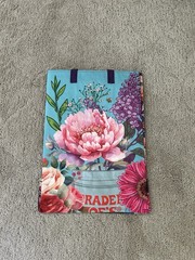 Trader Joe’s Flower Shop Brand New Reusable Poly Bag 6 gal Floral Purple/Blue