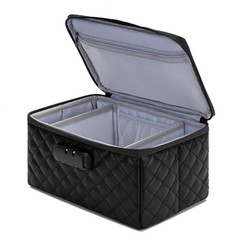 KaAutoler Portable makeup box with Lock, Large Capacity Travel Makeup Black