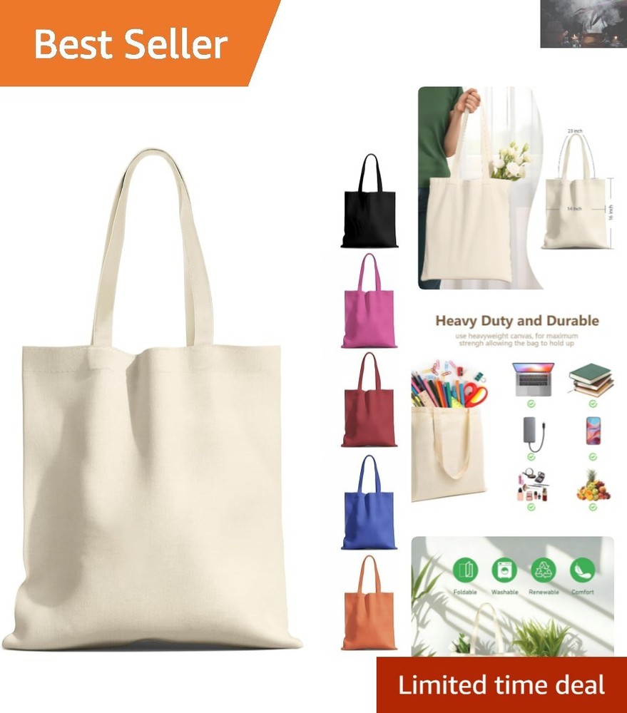 High-Quality 14×16” Canvas Reusable Tote Gift Bags – 55lb Capacity, Eco-Friendly