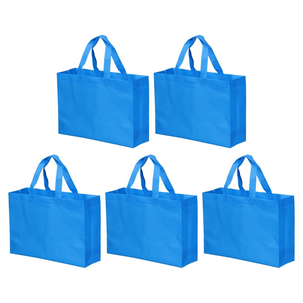 10 Pack Reusable Gift Bag, DIY Blank Non-Woven Tote Bags(Sky Blue, 30 x 40cm)