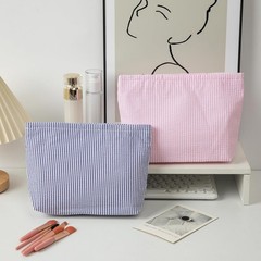 OZAOZ Makeup Bag Cosmetic Travel Toiletry Aesthetic Canvas Light blue