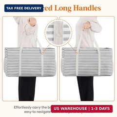Lifewit Extra Large Tote Bag, Reusable Grocery Bags with Metal Wire Frame and Ha