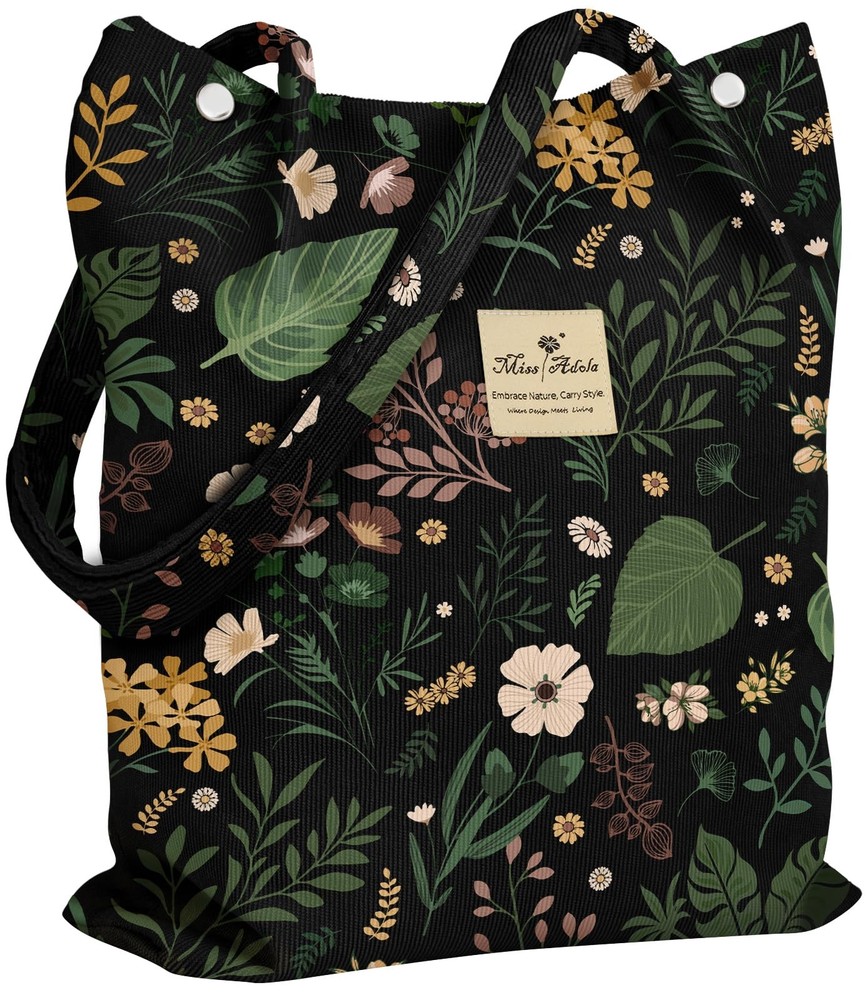 Corduroy Tote Bag for – Reusable Totes with Magnetic Buckle & Pocket Stylish …