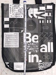 3 X LULULEMON REUSABLE SHOPPING BAG SNAP CLOSURE 2 LARGE BLACK/WHITE Small BLACK