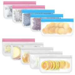 SHUOGUO 10 Pack Snack Bags 8.46″ x 4.7″, 10 Colorful