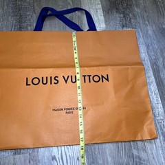 LOUIS VUITTON Authentic Large Orange Shopping Gift Bag Blue Handle