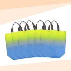 24Pcs Reusable Gift Bags with Handles 10.6 x 13 Inch Gradient Blue Green