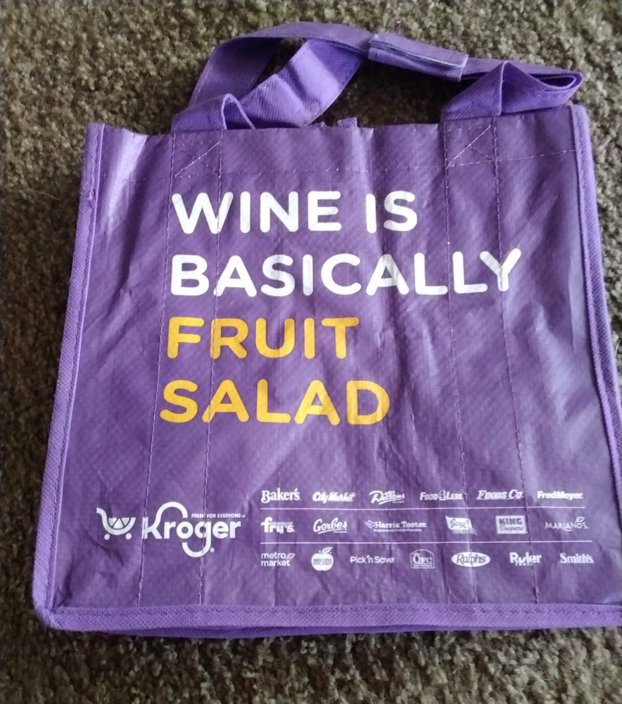 STRONG PLASTIC BAG with inside dividers for 6 wine/other bottles -KROGER STORES