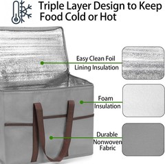 Foraineam 4 Pack Insulated Reusable Grocery Shopping Bags, Foldable Cooler Bag F
