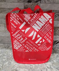 Lululemon Red White Small Reusable Shopping Logo Gift Bag Gift Tote – EUC