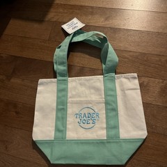 Trader Joe’s Mini Pastel Canvas Tote Bag Limited Sold Out “Mint Green” NEW