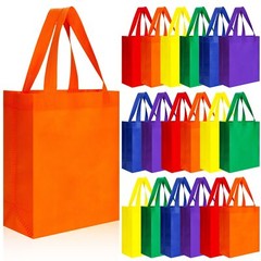Roowest 48 Pcs Rainbow Color Reusable Gift Bags with Handles Multi Color Bulk…