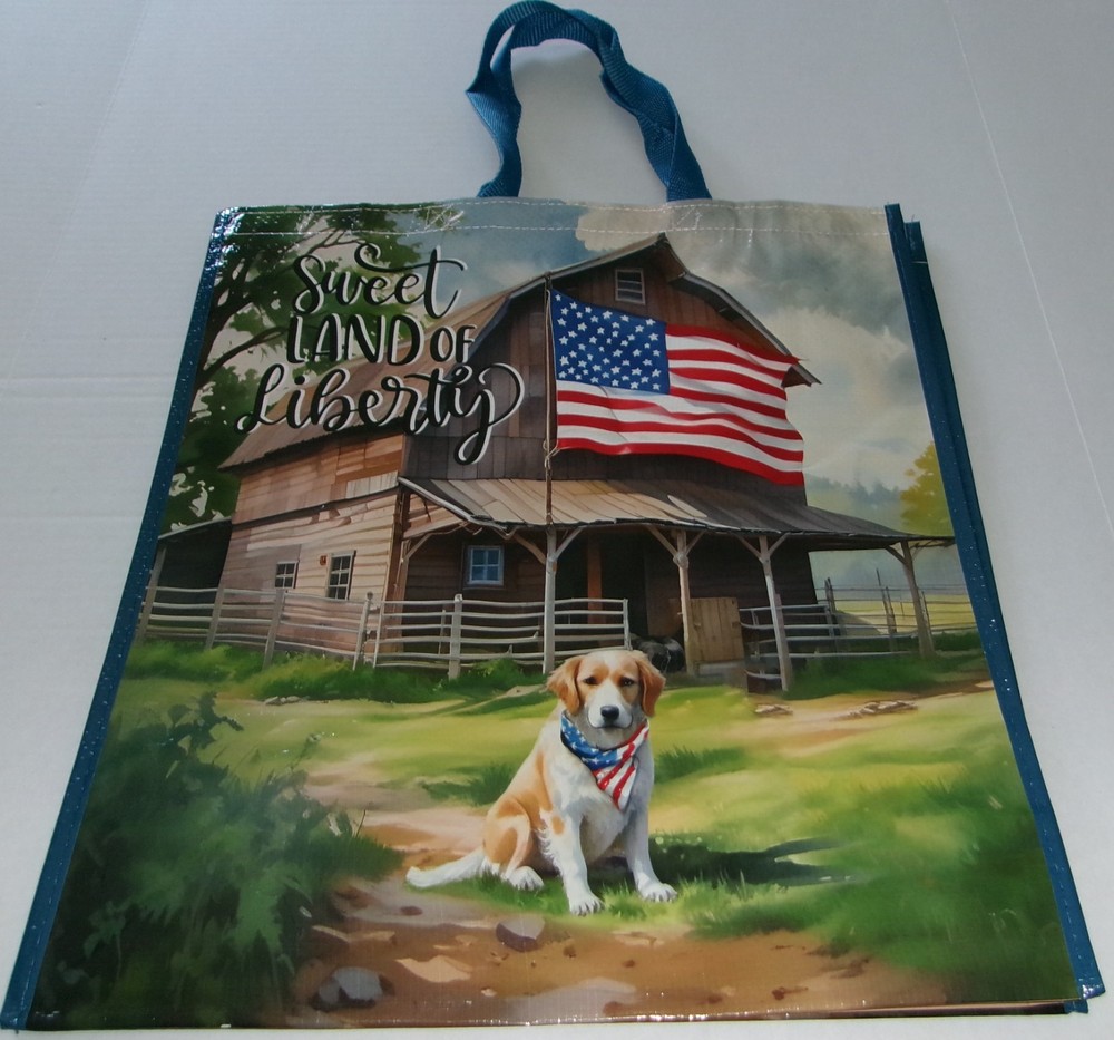 PATRIOTIC Reusable Tote Bag ~ 19″ X 17″ X 7″ SWEET LAND OF LIBERTY