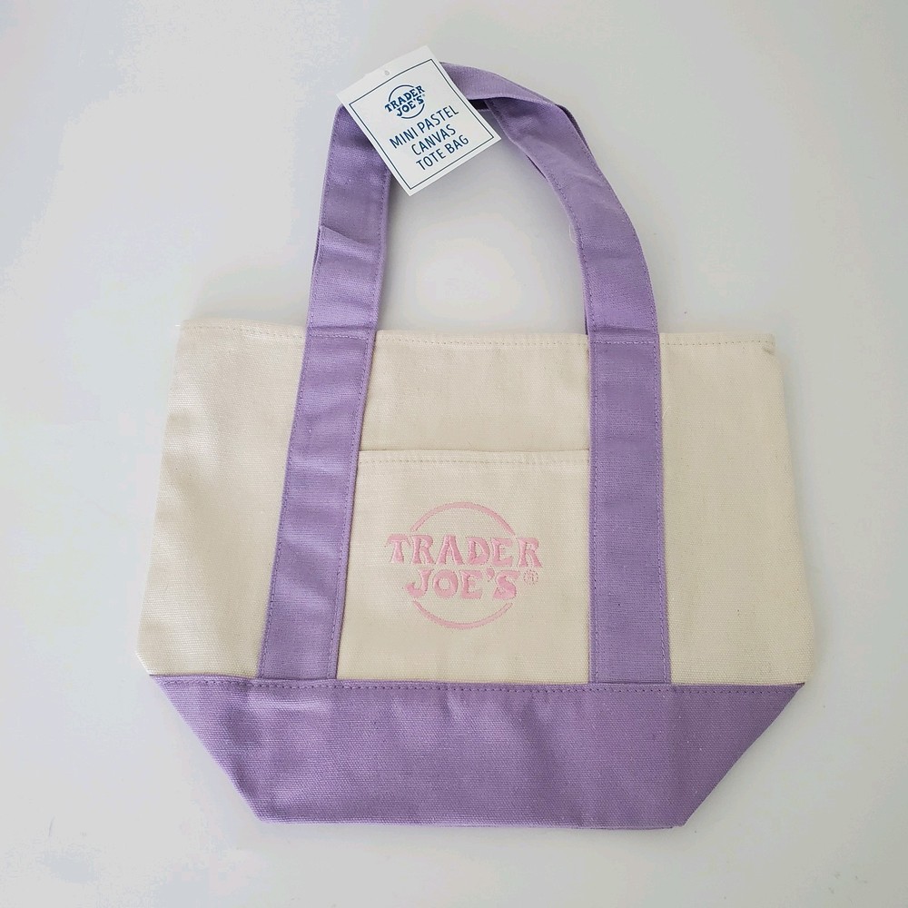 Trader Joe’s Mini Pastel Tote Bag Purple 2026 Easter Spring Sold Out IN HAND