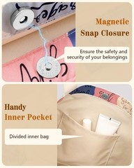 Aesthetic Cotton Tote Bag Women Reusable Shoulder Buckle Fabric Gym Travel
