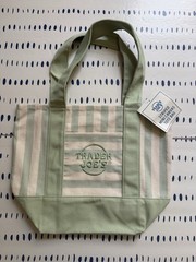 Trader Joe’s Green & Cream Striped Mini Canvas Tote Bag – Summer 2026