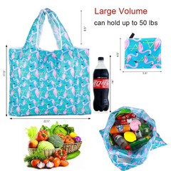Grocery Bags Reusable Foldable 8 Pack Shopping Bags Large 50LBS Groceries Bag…