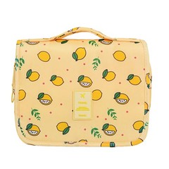 Doffistate Large Capacity Hanging Toiletry Bag for Women Travel, Yellow lemon