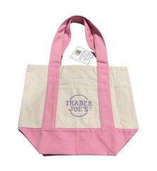 TRADER JOE’S Mini Tote Set 4 Canvas Bags Pastel Spring Colors 2025 New with Tags