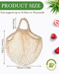 12 Pcs Reusable Mesh Grocery Bags Portable Cotton Produce Containers Washable