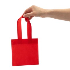 Fun Express Mini Bright Red Nonwoven Polyester Tote Bags – 6″ x 6″, 12 Pieces