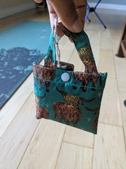 Eco Chic Lightweight Foldable Reusable Tote Shopping Bag Highland Cow Scotland